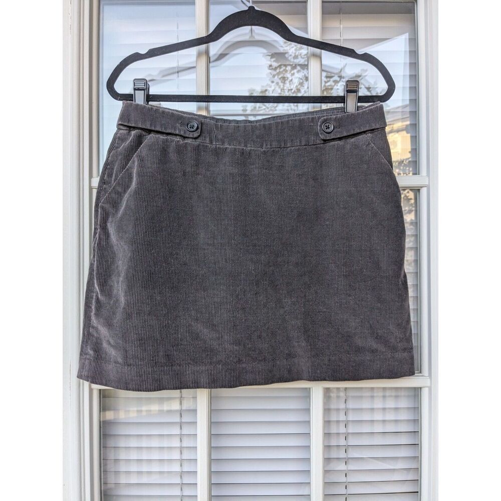 Banana Republic Corduroy Mini Skirt Side Zip Gray, Size 8